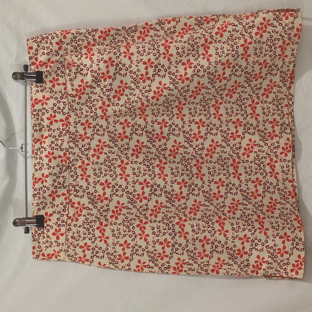 GAP | Floral Skirt Welt Pockets Orange Purple Cream Casual Sporty | 8
